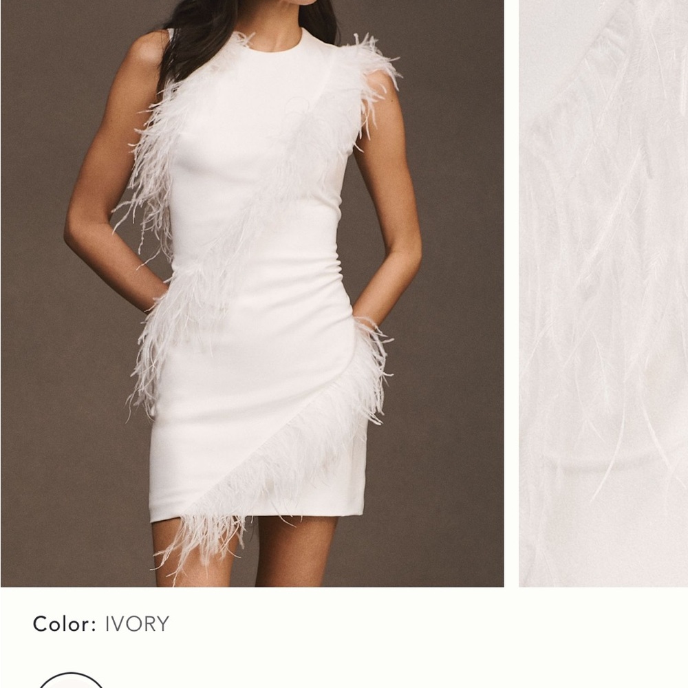 Hutch White Feathered Dress - Picture 2 of 7